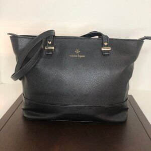 Nanette Lepore Brielle Solid Black Faux Leather Tote Bag